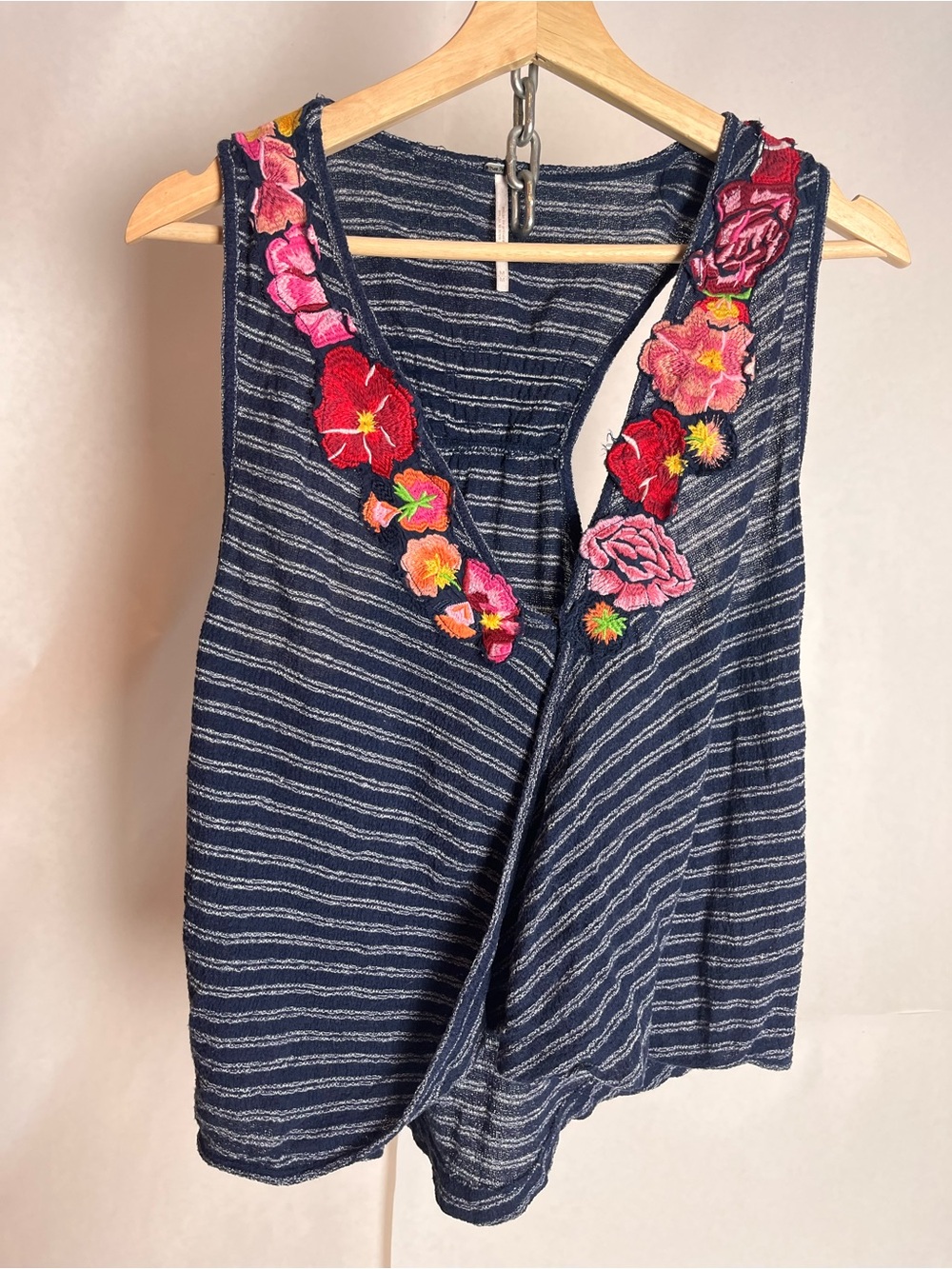 Free People Appliqué Floral Tank